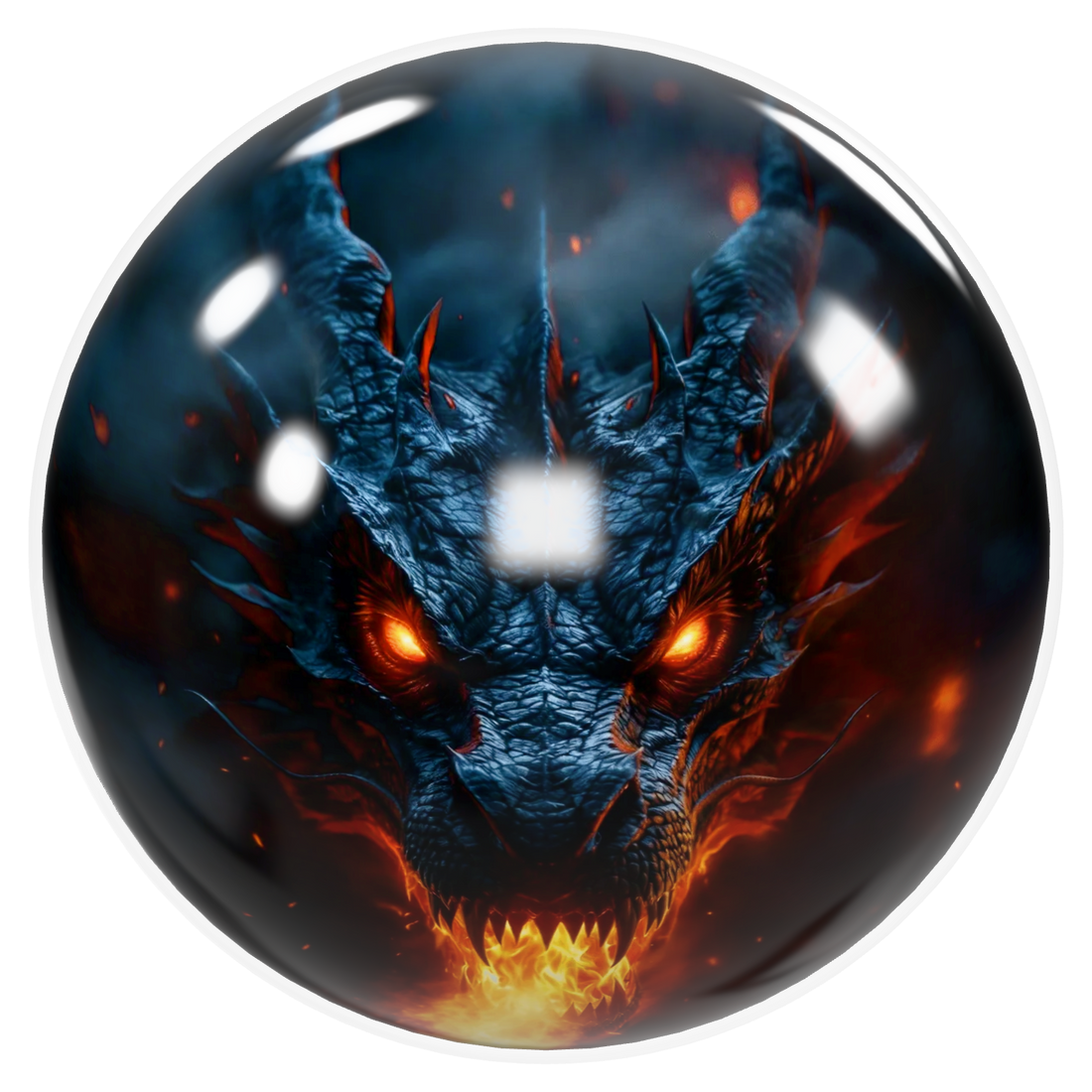 Inferno Dragon Bowling Ball – Fiery Beast Design Custom Ball (USBC Approved) image 0