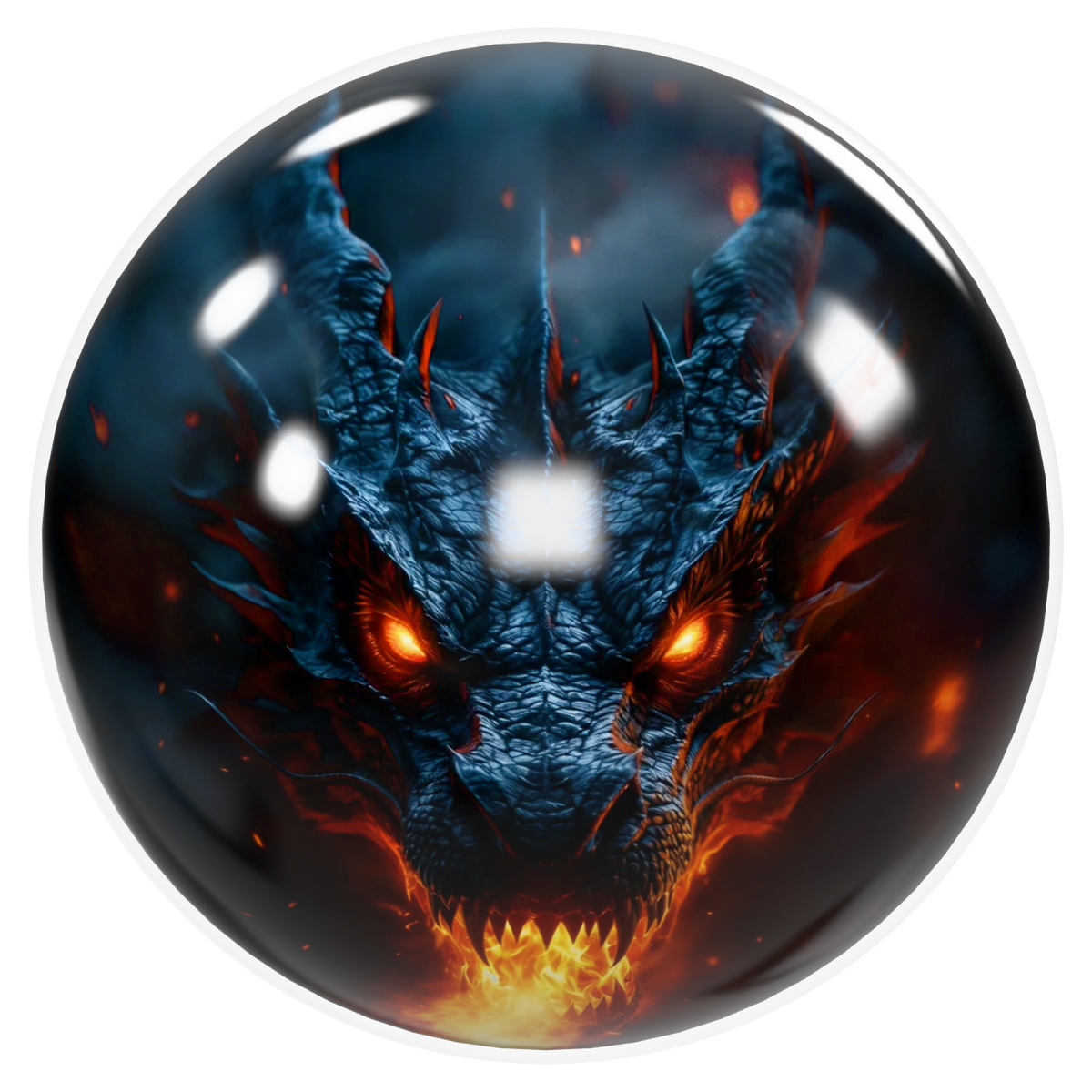Inferno Dragon Bowling Ball – Fiery Beast Design Custom Ball (USBC Approved) image 0