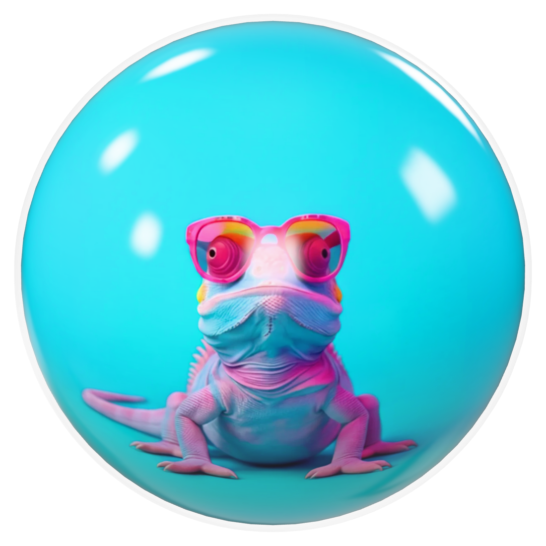 Colorful Chameleon Bowling Ball – Custom Fun Design (USBC Approved) image 0