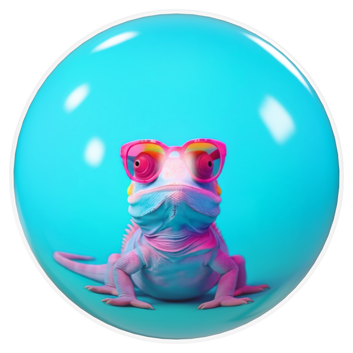 Colorful Chameleon Bowling Ball – Custom Fun Design (USBC Approved) image 0