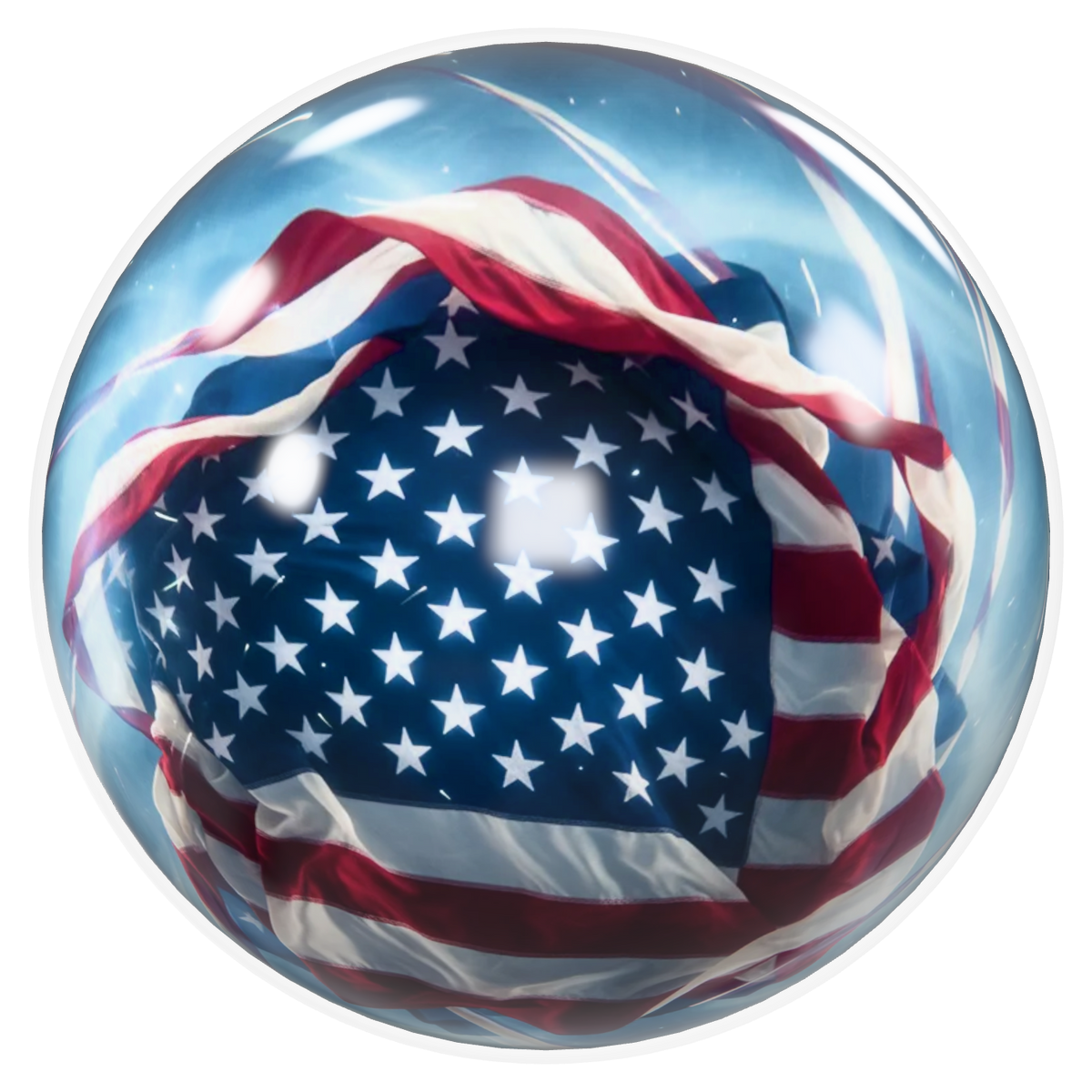 American Flag Bowling Ball - Patriotic Stars & Stripes Design (USBC Approved) image 0
