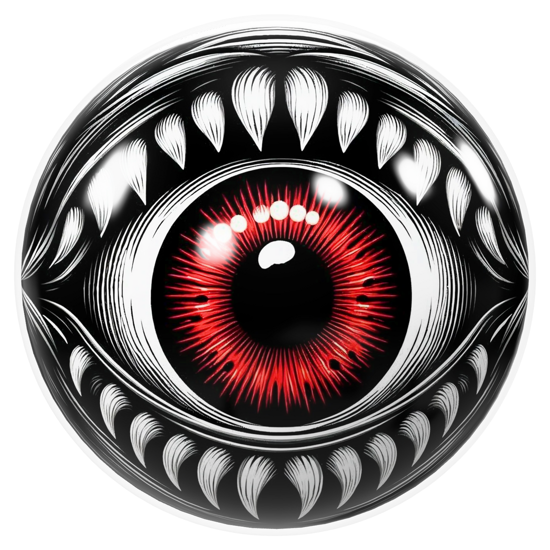 Terrifying Eyeball Bowling Ball – Monster Eye Horror Design (USBC Approved) image 0
