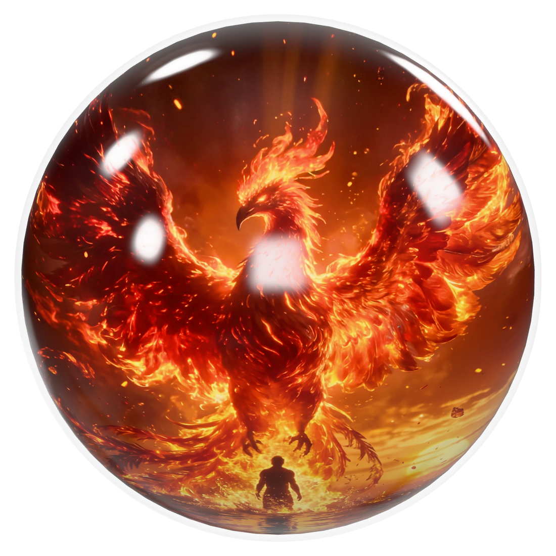 Phoenix Rising Bowling Ball – Rebirth & Inner Power Design (USBC Approved) image 0