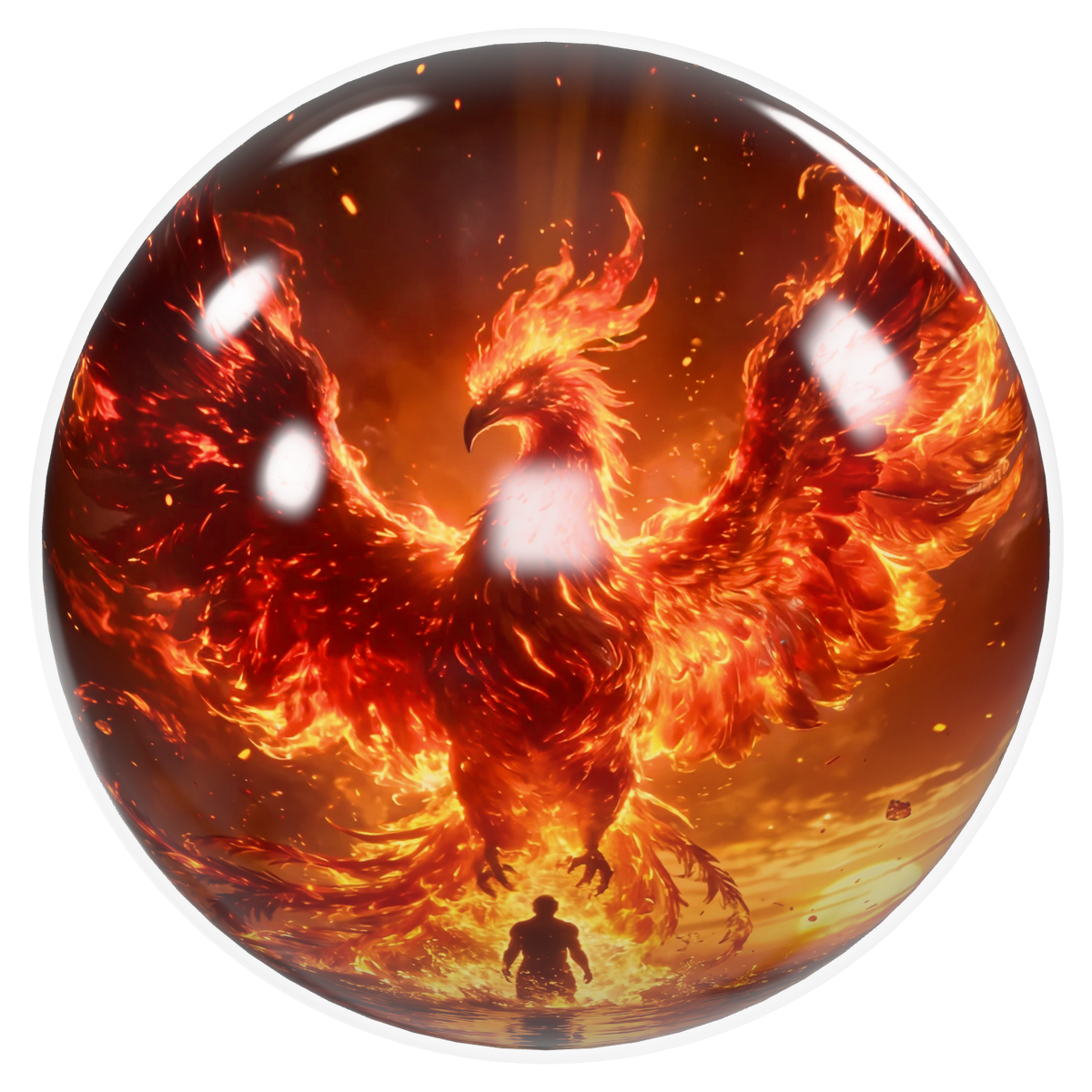 Phoenix Rising Bowling Ball – Rebirth & Inner Power Design (USBC Approved) image 0