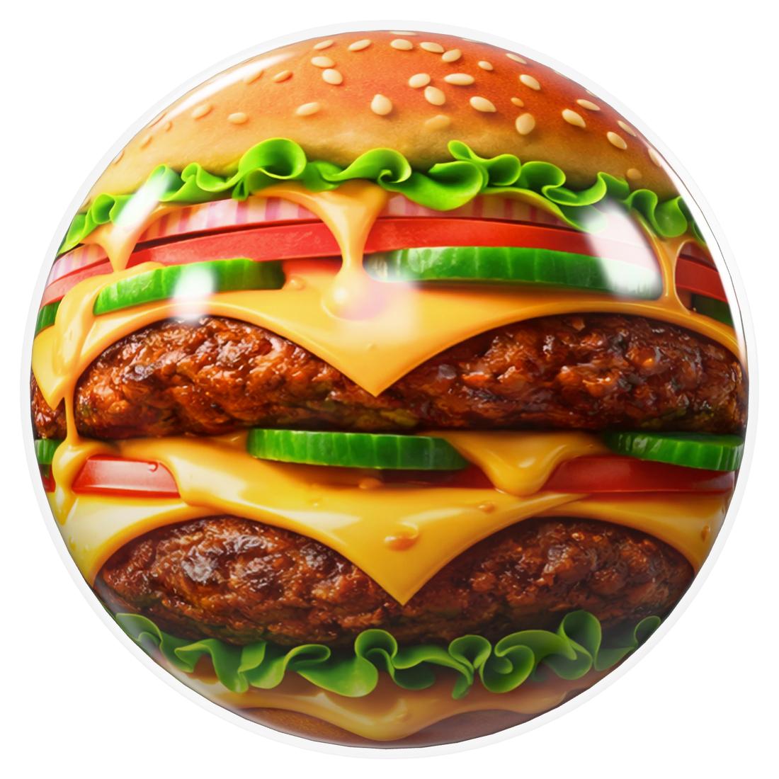 Giant Burger Bowling Ball – Funny Food Design (USBC Approved) image 0