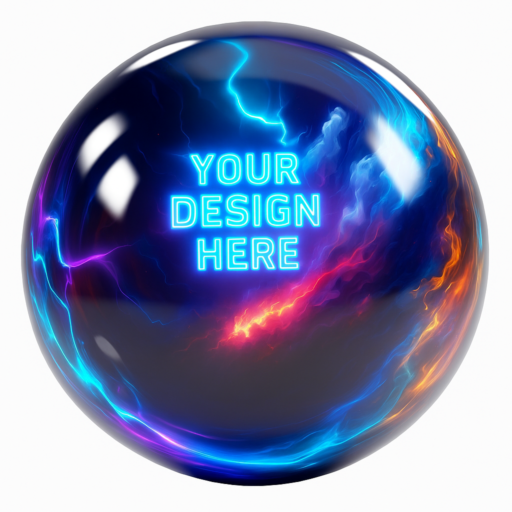 Custom Regulation Bowling Ball – Printed Design Sealed Under Transparent Clear Coat (USBC Approved) image 0