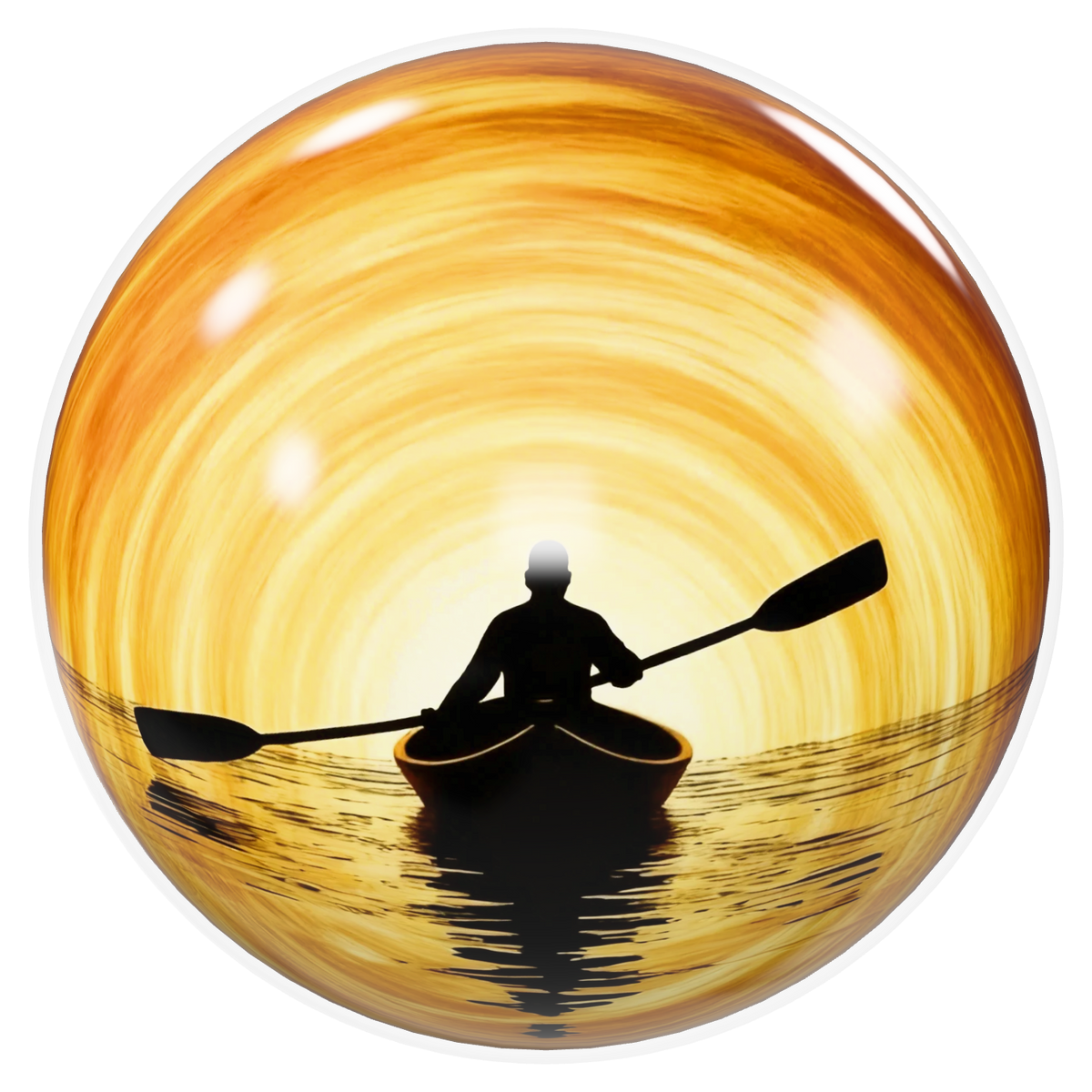 Inner Journey Bowling Ball – Kayaking Silhouette Design (USBC Approved) image 0