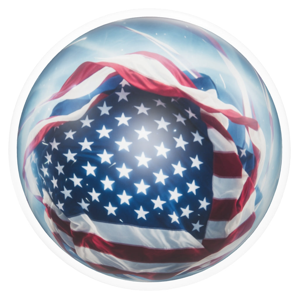 American Flag Bowling Ball - Patriotic Stars & Stripes Design (USBC Approved)